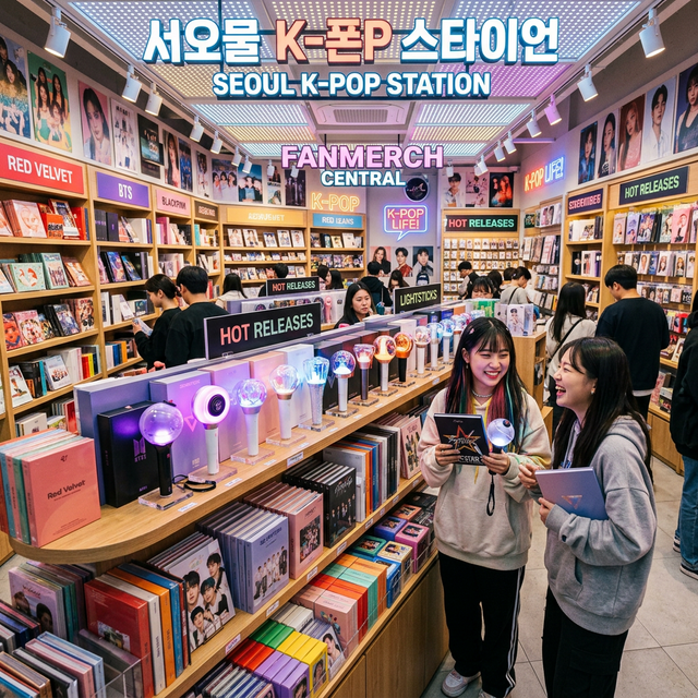A K-Pop Merchandise Shopping in Korea scene
