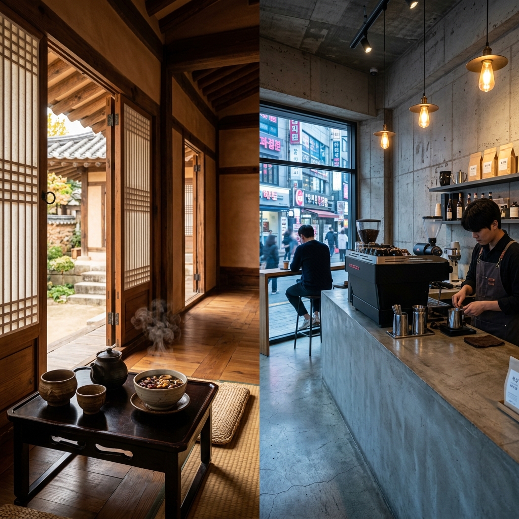 Traditional Korean Teahouses vs. Modern Espresso Bars