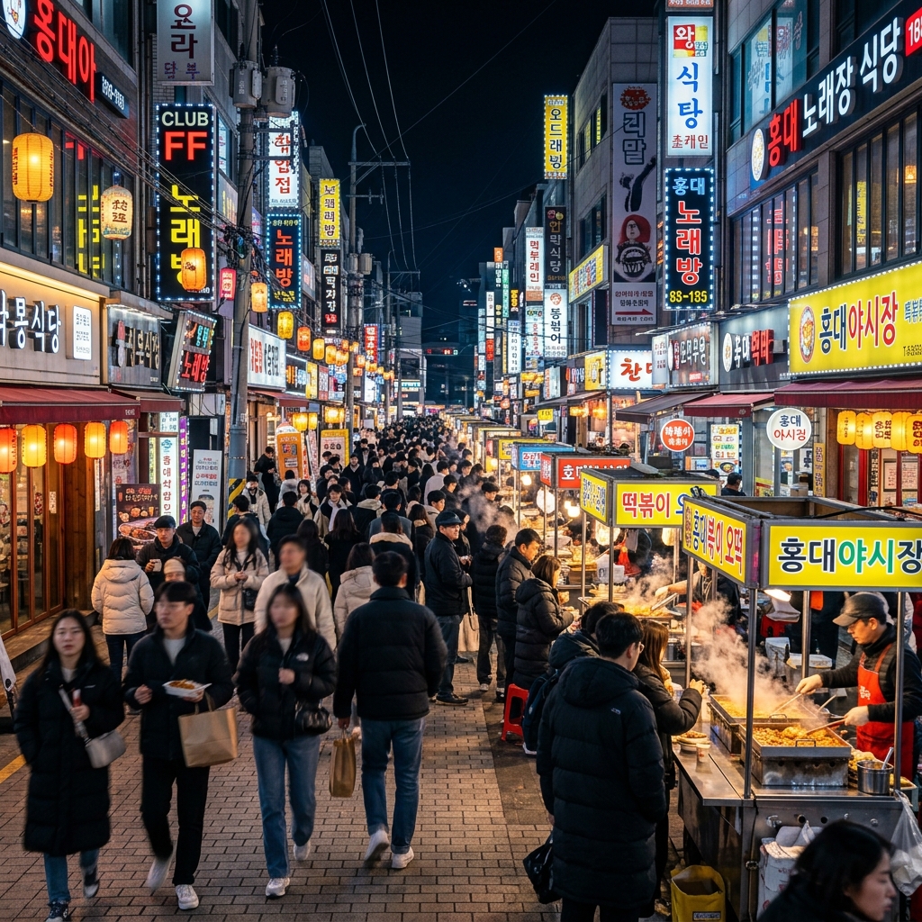 Hongdae Night Market: Seoul's Youth Culture Food Hub