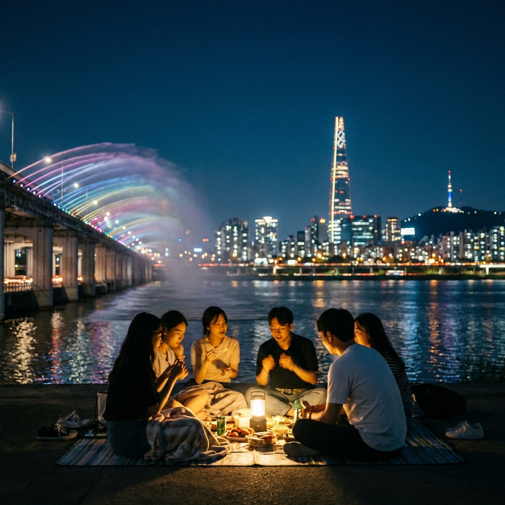 Cinematic Han River Night Picnic