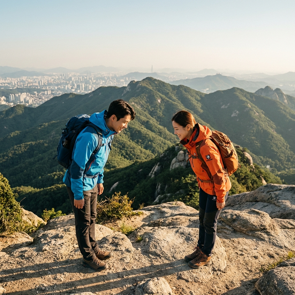 Korean Hiking Etiquette Greeting