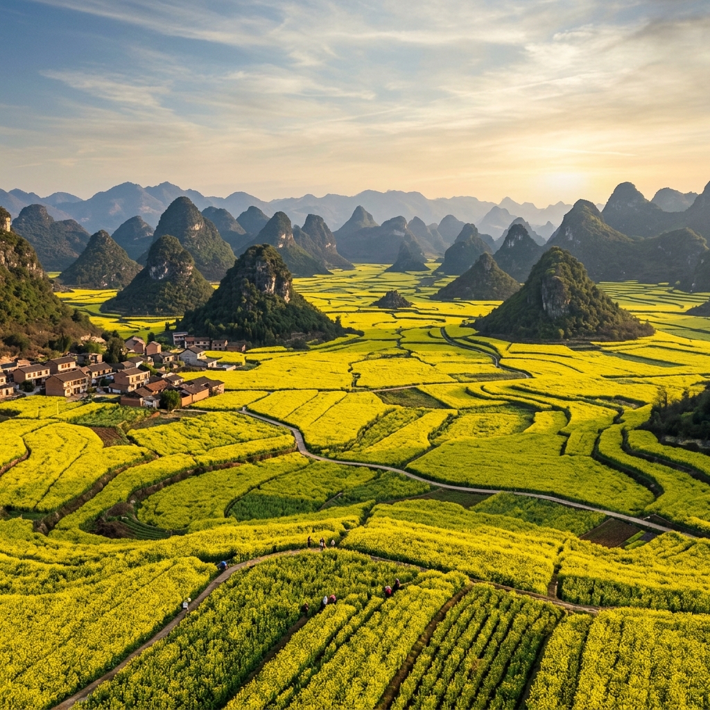 Luoping Canola Flower Fields: China's Yellow Spring Carpet