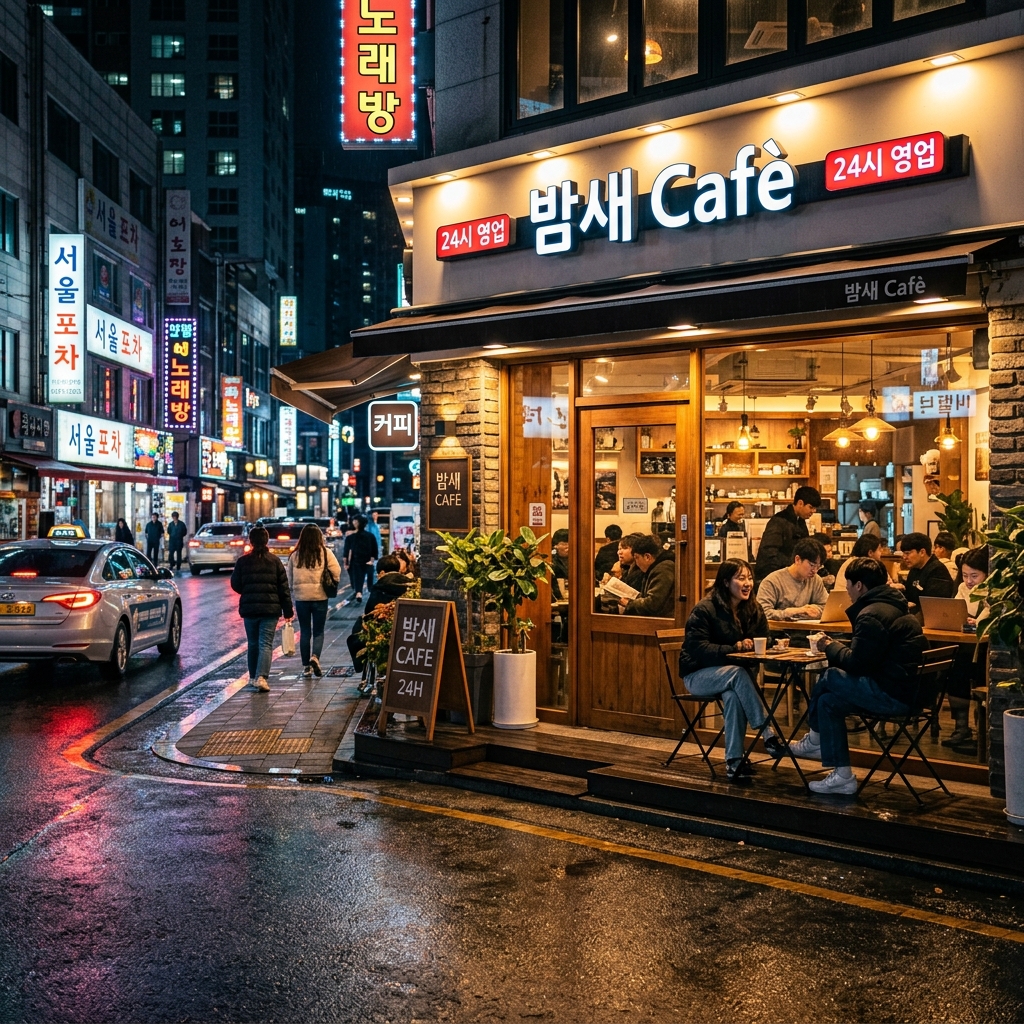 A Late-Night Cafes in Seoul scene